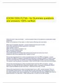   EOOW DDG FLTIIA - for Dummies questions and answers 100% verified.