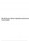 NR 226 Exam 1 Review Questions and Answers Latest Update.