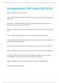 Art Appreciation 1301 Exam 2 (CH. 6-13) 85 Questions and Answers Complete;100% verified
