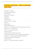 Sociology Education - Theory, Sociology .Education ) (Solved Questions 100% VERIFIED QUESTIONS AND ANSWERS) 