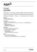 AQA A LEVEL HISTORY PAPER 1 2023 (7042/1L: Component 1L The quest for political stability: Germany, 1871–1991)