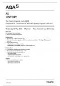AQA AS HISTORY PAPER 1 2023 QUESTION PAPER AND MARK SCHEME BUNDLE  (7041/1C: The Tudors: England, 1485–1603 Component 1C Consolidation of the Tudor Dynasty: England, 1485–1547)