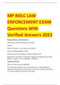 Exam (elaborations) MP BOLC LAW  ENFORCEMENT  