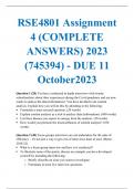 RSE4801 Assignment 4 (COMPLETE ANSWERS) 2023 (745394) - DUE 11 October2023