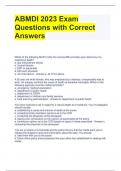 ABMDI 2023 Exam Questions with Correct Answers 