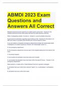 ABMDI 2023 Exam Questions and Answers All Correct 