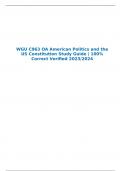 WGU C963 OA American Politics and the US Constitution Study Guide | 100% Correct Verified 2023/2024