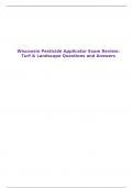 Wisconsin Pesticide Applicator Exam Review: Turf & Landscape Questions and Answers