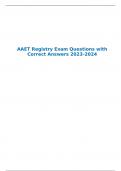 AAET Registry Exam Questions with Correct Answers 2023-2024