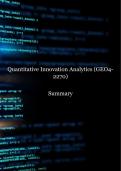 Summary Quantitative Innovation Analytics 