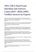 NHA CBCS Final Exam Questions and Answers Latest (2023 / 2024) (100% Verified Answers by Expert)