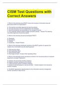 CISM Test Questions with Correct Answers 