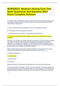 NURS5032: Newborn Nursing Care Test Bank Questions And Answers 2023 Exam Complete Solution 
