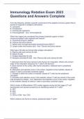 Immunology Rotation Exam 2023 Questions and Answers Complete