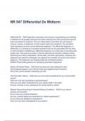 Midterm Exam: NR547/ NR 547 (Latest Update) Differential Diagnosis in Psychiatric-Mental Health Across the Lifespan Practicum Exam Review(Weeks 1-4 ) (A+ GRADED)