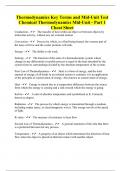 Thermodynamics Key Terms and Mid-Unit Test Chemical Thermodynamics Mid-Unit - Part 1 Cheat Sheet