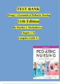 Test Bank For Wong's Essentials of Pediatric Nursing 11th Edition by Marilyn J. Hockenberry Chapter1-31|Complete Guide A+