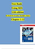 Test Bank for Using MIS, 12th edition By David M. Kroenke, Randall J. Boyle Chapter 1-12