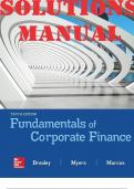 SOLUTIONS MANUAL for Fundamentals of Corporate Finance 10th Edition by Richard Brealey, Stewart Myers and Alan Marcus. ISBN-13 9781260013962 (Complete 21 Chapters)