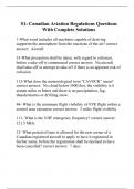 S1: Canadian Aviation Regulations Questions With Complete Solutions