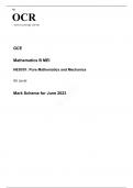 OCR AS Level Mathematics B (MEI) H630/01 MARK SCHEME 2023: Pure Mathematics and Mechanics