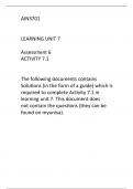 AIN3701 ASSESSMENT 6 ACTIVITY 7.1 SOLUTIONS/GUIDE