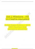 Sophia US History Unit 2 Milestone - HIS 113 Sophia equivalent Latest Update 2023