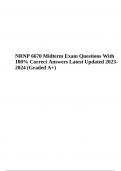 NRNP 6670 Midterm Exam Questions With Correct Answers Latest 2023/2024 (Graded A+)