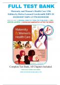 Test bank for Maternity and Women's Health Care 13th Edition by Deitra Leonard Lowdermilk,Kitty Cashion, Kathryn Rhodes Alden, Ellen Olshansky and Shannon E. Perry ISBN:9780323810180 Chapter 1-38 | Complete Guide.
