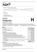 CHEMISTRY Higher Tier	Paper 2