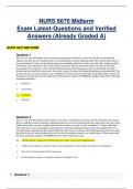 NURS 6670 Midterm Exam Latest-Questions and Verified Answers (Already Graded A)