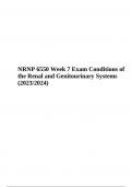 NRNP 6550 Conditions of the Renal and Genitourinary Systems (Score A+)