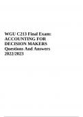 WGU C213 Final Exam: ACCOUNTING FOR DECISION MAKERS Questions And Answers 2022/2023