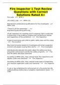 Fire Inspector 1 Test Review Questions with Correct Solutions Rated A+