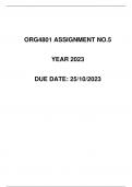 ORG4801 ASSIGNMENT 5 YEAR 2023 SOLUTIONS