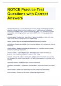 NOTCE Practice Test Questions with Correct Answers 
