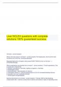   Liver NCLEX questions with complete solutions 100% guaranteed success.