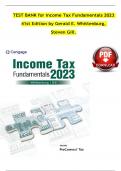 TEST BANK for Income Tax Fundamentals 2023 41st Edition by Gerald E. Whittenburg, Steven Gill | Verified Chapter's 1 - 12 |
