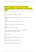 IELTS Beginner Personal Qualities Vocabulary Set 1 questions and answers 2023