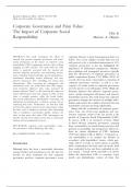 Corporate Governance and Firm Value: The Impact of Corporate Social Responsibility
