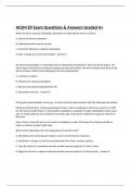 ACSM EP Exam Questions & Answers Graded A+