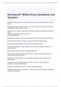 Nursing 527 Wilkes Exam Questions and Answers