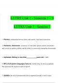 Bundle for LETRS tests compilation | Questions and Answers Graded A+| Exam Guides and Study Guides Rated A+