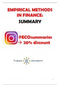 Empirical Methods in Finance (Midterm) - Summary - Tilburg university - MSc Finance
