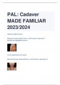 PAL: Cadaver MADE FAMILIAR  2023/2024