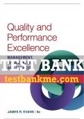 Test Bank For Quality & Performance Excellence - 8th - 2017 All Chapters - 9781305662223
