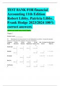 TEST BANK FOR financial Accounting 11th Edition Robert Libby, Patricia Libby, Frank Hodge 2023/2024 100%  correct answers 