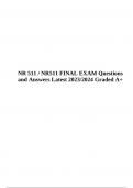 NR 511 Final Exam Questions With Correct Answers Latest 2023/2024 | Graded A+
