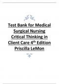 Medical Surgical Nursing Critical Thinking in Client Care 