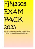 FIN2603  EXAM PACK 2023 FOR ANY QUERIES & EXAM ASSISTANCE CONTACT: biwottcornelius@gmail.com